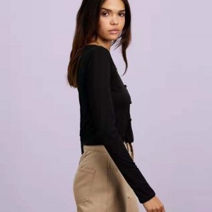 커스텀 스프링 가을 숙녀 섹시 스웨터 롱 슬리브 풀오버 중공 스웨터