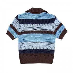 여성 봄 여름 패션 자카드 메쉬 니트 스웨터