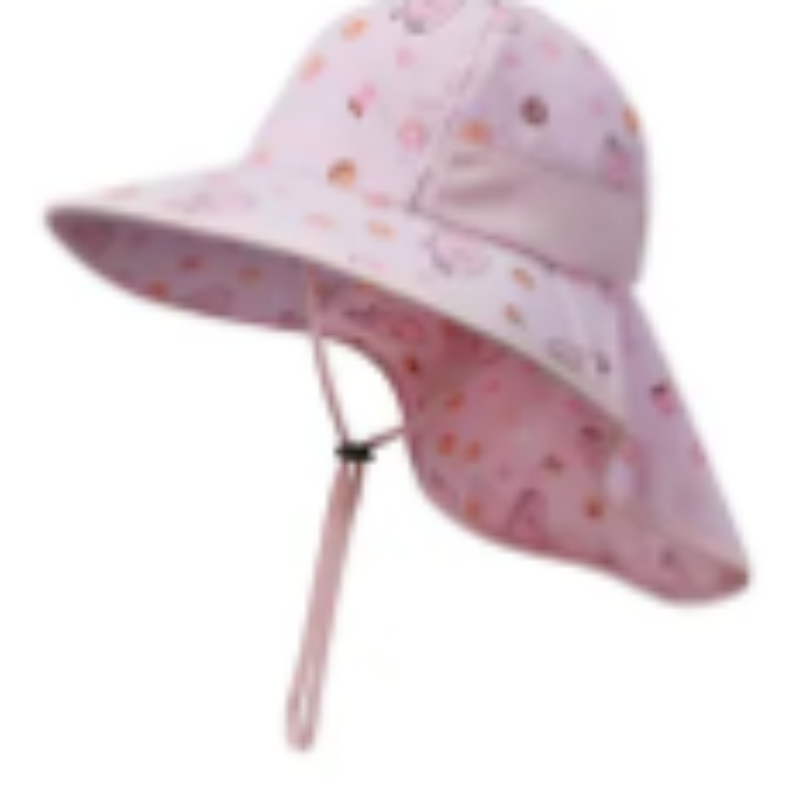 맞춤형 면화 해변 태양 모자 어린이 여름 방패 버킷 모자 끈