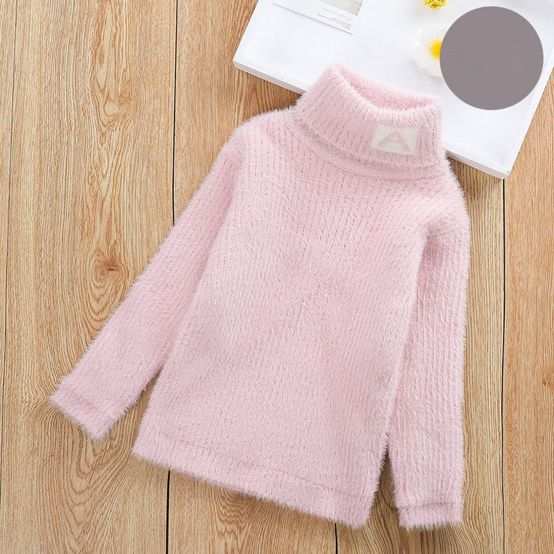 하이 넥 옷 봉구 스웨터 어린이 옷을 입은 아기 아기 아이 뜨개질 스웨터