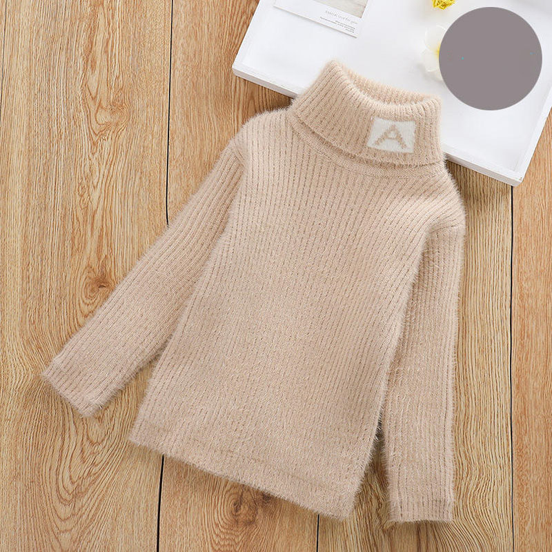 하이 넥 옷 봉구 스웨터 어린이 옷을 입은 아기 아기 아이 뜨개질 스웨터