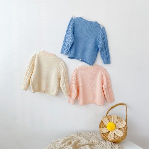 어린이 베이비 스웨터 칼라 니트 가디건 재킷 베이비 스웨터 코트 여자 가디건 가을 겨울 스웨터