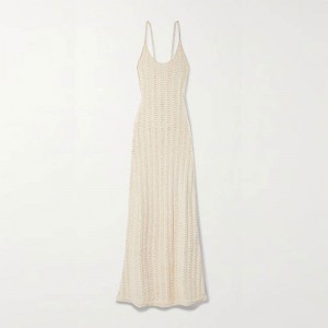 니트웨어 제조업체 커스텀 둥근 목 슬링 중공 out 등이없는 섹시 여성 니트 드레스