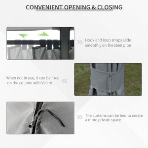 10 \\\\ \'x 13 \\\\\'야외 안뜰 전망대 캐노피 대피소 6 개의 탈착식 측벽, 회색