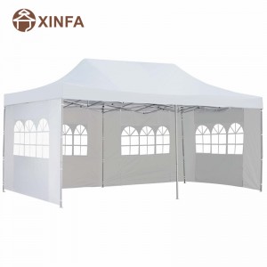 10x 20 ft 팝업 캐노피 파티 웨딩 전망대 텐트 대피소 4 개의 탈착식 측벽 흰색