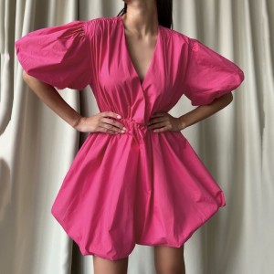 짧은 슬리브 드레스 2023 랜턴 슬리브 공주 드레스