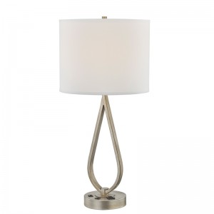 골동품 실버 마감재, 책상 램프, 편리한 콘센트 및 USB 포트가있는 수면 데스크 램프