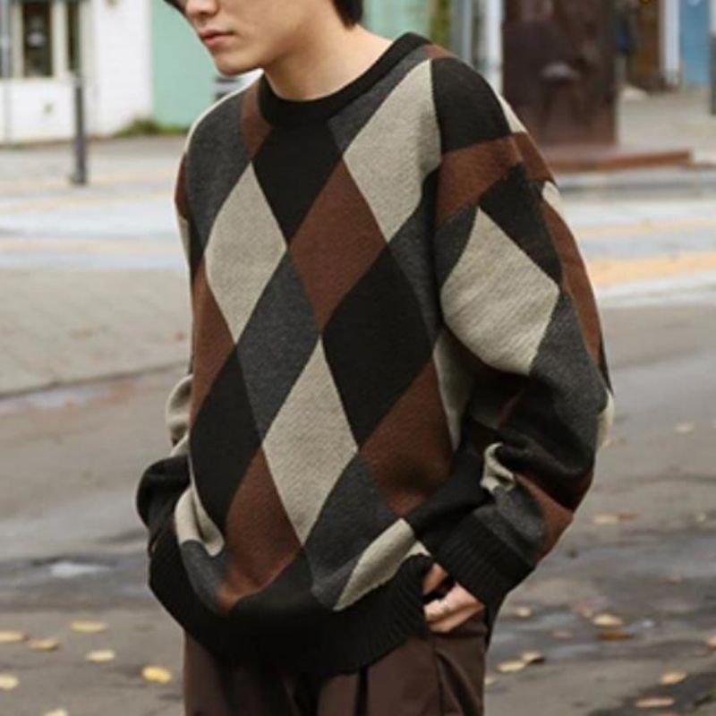남성용 기본 남성 둥근 목 패션 니트 스웨터 판매