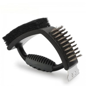 바베큐 브러시 스테인레스 스틸 3-in-1 그릴 청소 브러시 ​​브러쉬 스크레이퍼가있는 바베큐 브러시 BBQ