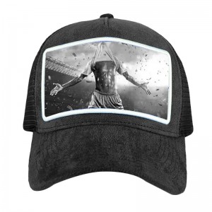 도매 고품질 메쉬 커스텀 벨벳 트럭 운전사 캡 5 패널 맞춤 아플리케 패치 자수 검은 벨벳 트럭 운전사 모자