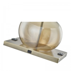 대사관 스위트 호텔 앰버 유리 테이블 램프 on/off 로커 스위치, 호텔 객실의 편리한 아울렛 2 개