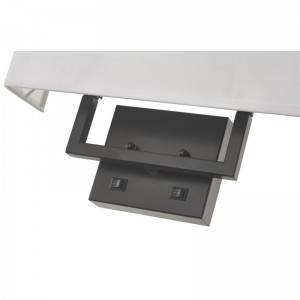 Hampton Inn Hotel Half Black Finish가있는 Half Imper Wall Lamp, 호텔 객실에서 2 개의/off 로커 스위치