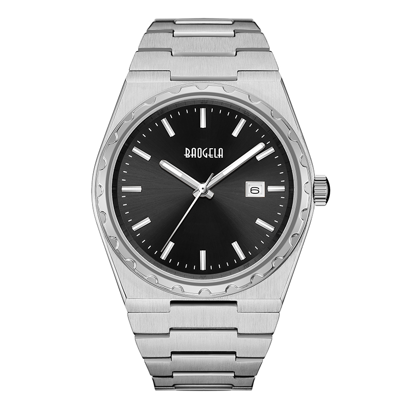 Baogela 40mm 브랜드 All Gold Stainless Steel Men \\ '의 Wristwatch Classic Business 50m 방수 일본 운동 석영 남성 22801