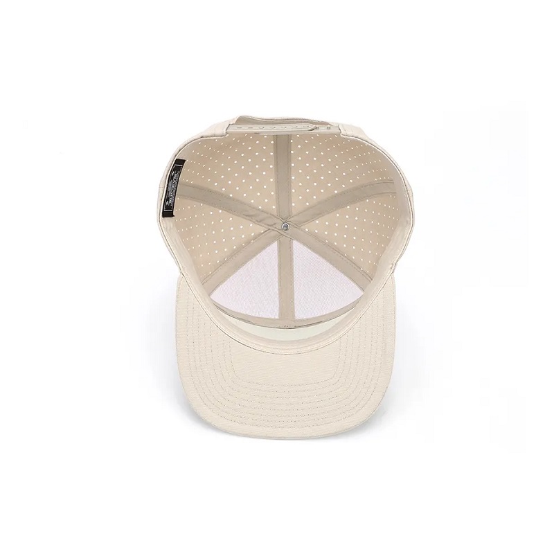 도매 맞춤형 고품질 7 패널 플랫 브림 프린트 패치 로고 고급 스냅 백 캡, 레이저 컷 홀 천공 된 남성 모자