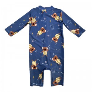 만화 인쇄 지퍼 일체형 어린이 수영복