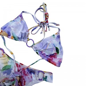 등이없는 프린트 링 수영복