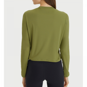 느슨한 단색 분할 요가 셔츠