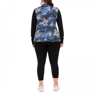 지퍼 프린트 포켓 요가 세트