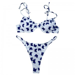 나비 타이 패딩 처리 된 수영복