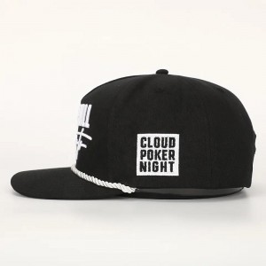 커스텀 자수 5 패널 검은 면화 공연 스포츠 아빠 모자 남성 여성 골프 고라 밧줄 야구 모자