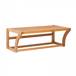 수건 바가있는 대나무 벽 장착 선반