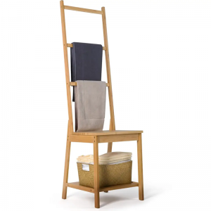 대나무 사다리 타월 랙