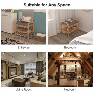 복도 디스플레이 선반 주최자 저장 신발 랙 벤치 대나무 신발 벤치