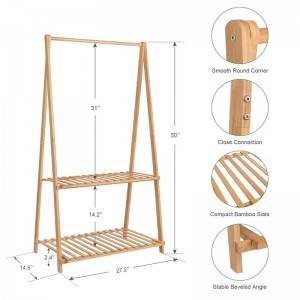 대용량 및 우주 절약 대나무 어린이 어린이 행거