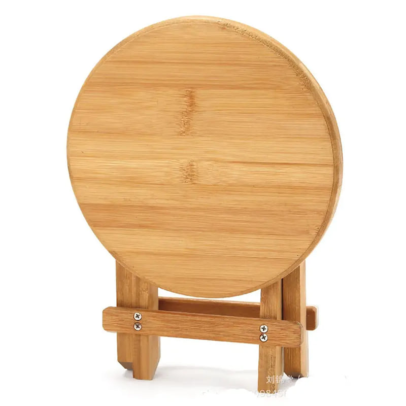 낚시 샤워, 정원 및 안뜰을위한 다기능 접이식 대나무 의자 (라운드)
