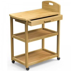 상점을위한 열린 선반 음식 준비 트롤리 대나무 저장 선반 자동차