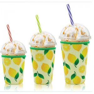 핸들 커피 컵이 포함 된 맞춤형 고품질 아이스크림 컵 슬리브 통합 인쇄 컵 슬리브