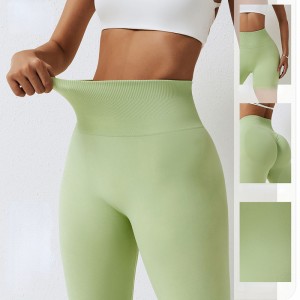 SC10109 SEAMLESS GYM YOGA LEGGINGS와 맞춤 로고 스타킹 스크런트 엉덩이 여성 요가 바지 레깅스