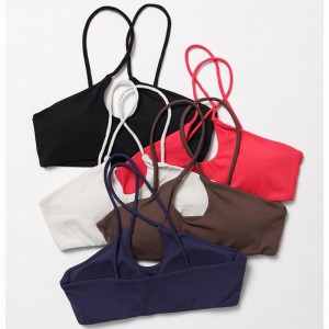 SC10165 나일론 녹색 통기성 성인 스포츠 브래지어 브래지어 활동 섹시한 등 맞춤형 로고 체육관 고삐 스포츠 브라