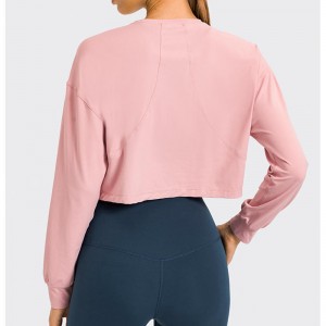 SC10265 통기성 요가 작물 최고의 체육관 피트니스 꽉 티셔츠 요가 긴 소매 여성 티셔츠 체육관 셔츠