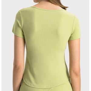 SC10274 슬림 한 착용 셔츠 여성 스포츠 꽉 피팅 긴 슬리브 요가 티셔츠 여성 요가 요가 요가 탑 체육관 티셔츠