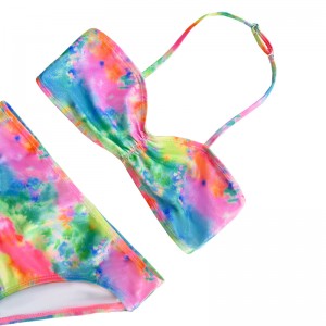 어린이 \\\\ \'수영복이있는 고삐 목과 그라디언트 색상