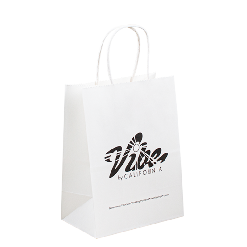 자신의 로고가 포함 된 맞춤 재활용 크래프트 종이 가방, 손잡이가있는 음식을위한 맞춤형 쇼핑 종이 가방