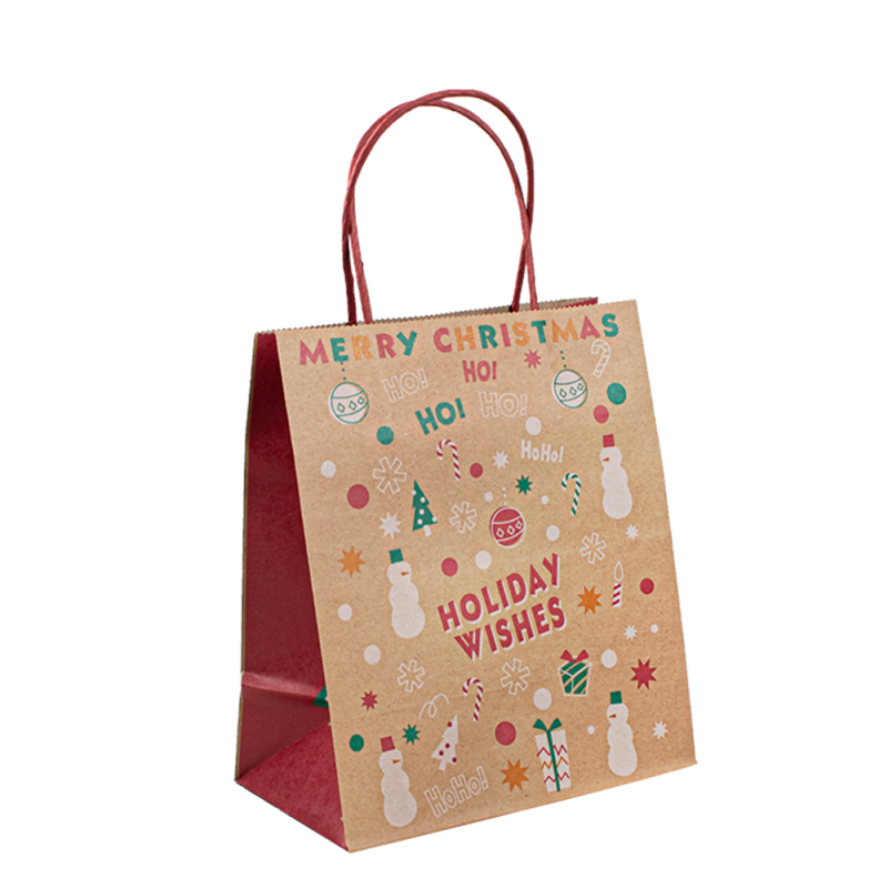 로고 프린트 크래프트 쇼핑 프로모션 브라운 크래프트 맞춤형 종이 가방이 포함 된 종이 가방
