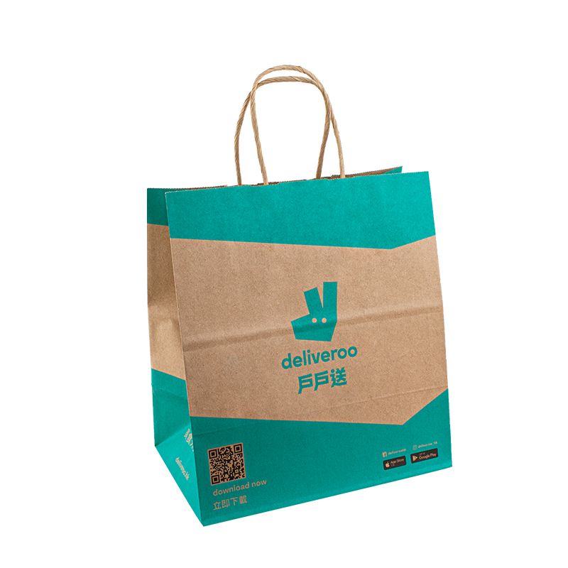 크래프트 종이 쇼핑백 음식 포장 손잡이가있는 로고 종이 가방을 가진 맞춤형 종이 가방
