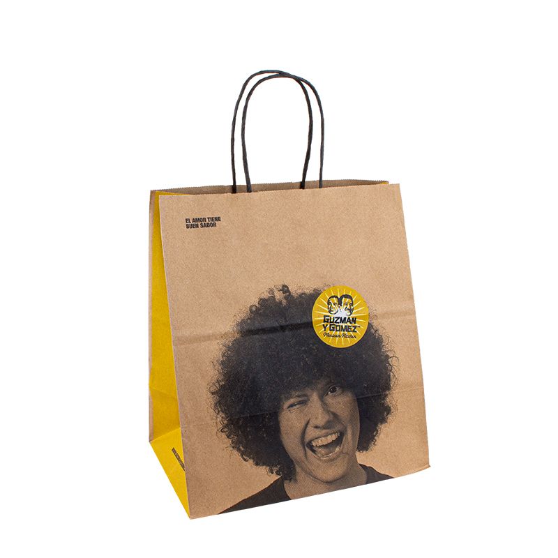 크래프트 종이 쇼핑백 음식 포장 손잡이가있는 로고 종이 가방을 가진 맞춤형 종이 가방
