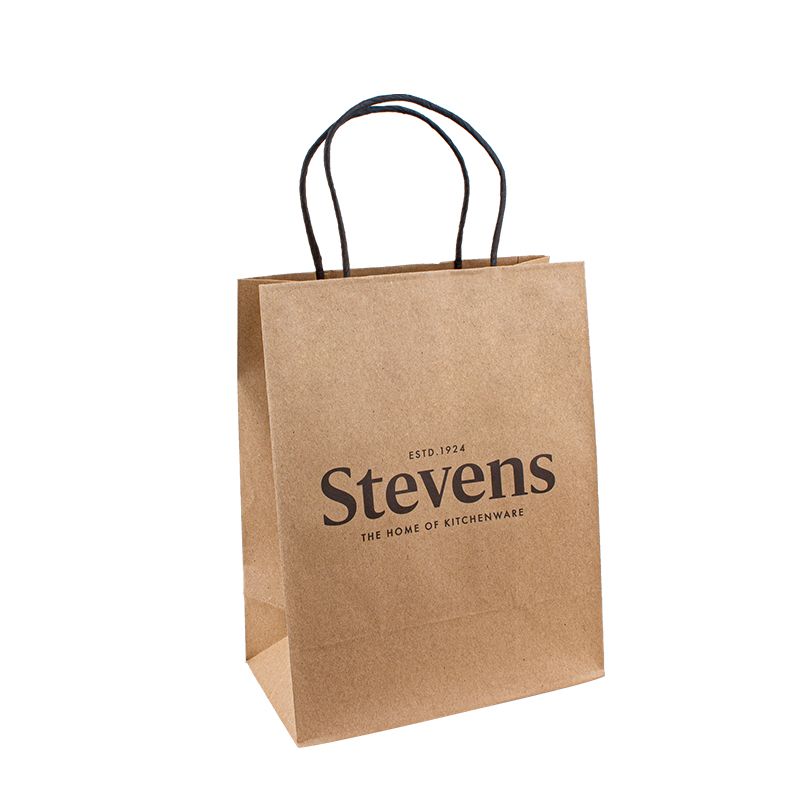 음식 테이크 아웃 공예품 핸들 종이 가방 손잡이 종이 봉지를위한 갈색 크래프트 종이 가방