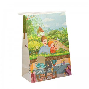 도매 커스텀 크기 크래프트 종이 포장 가방 빵 샌드위치