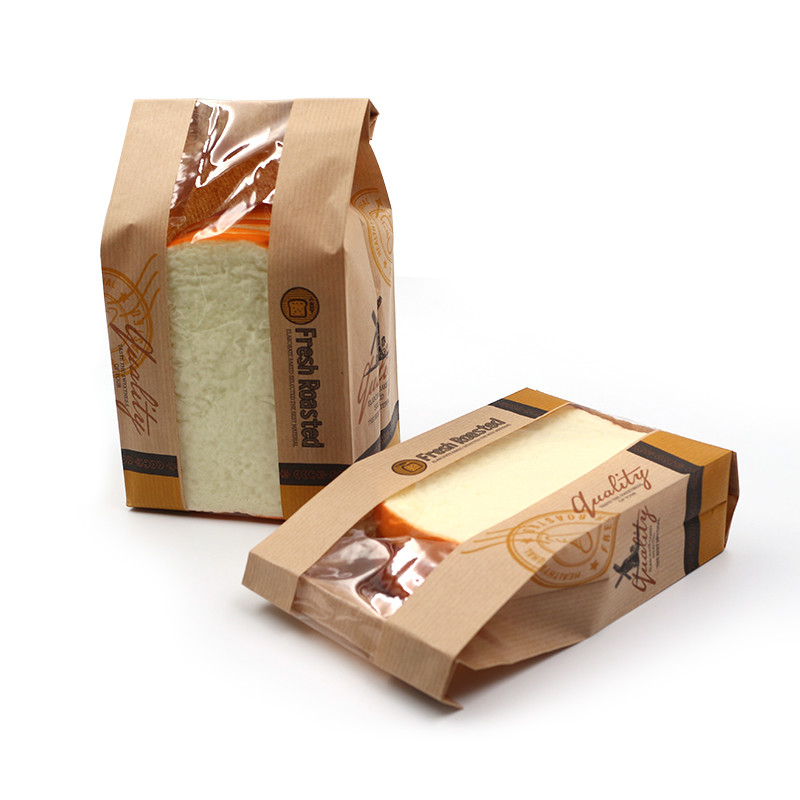 멀티 크기 크래프트 종이 포장 가방 에코 친화적 인 생분해 성 빵