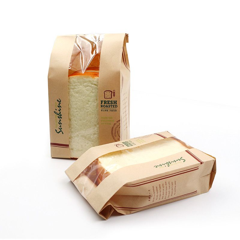 토스트 종이 가방 지속 가능한 크래프트 베이커리 백