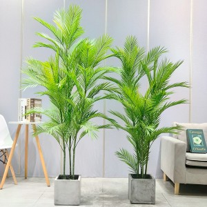 도매 공장 가격 Areca Palm Dypsis Lutescens 사용자 정의 가능한 인공 야자 나무가있는 인공 손바닥 나무