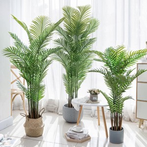 도매 공장 가격 Areca Palm Dypsis Lutescens 사용자 정의 가능한 인공 야자 나무가있는 인공 손바닥 나무