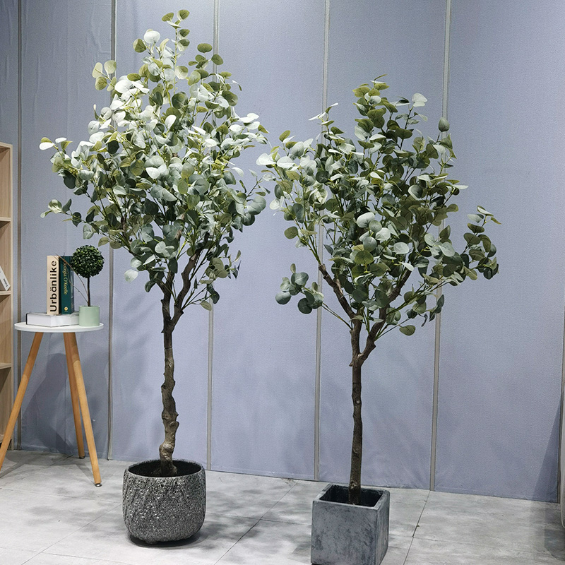 공장 가격 녹색 식물 분재 정원 공급 업체 웨딩 장식 원예 장식을위한 친환경 인공 유칼립투스 나무