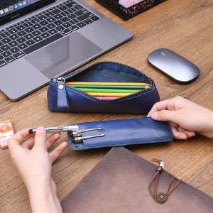 정품 가죽 펜 케이스, 연필 마커 홀더, 만년필 도면 파우치