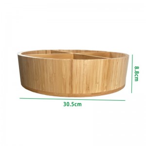 대나무 회전 트레이 보관 Oragnizer 트레이