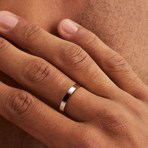 Hongde 14K 금으로 채워진 반지 우아한 금 쌓기 가능 밴드 사이즈 4 ~ 11